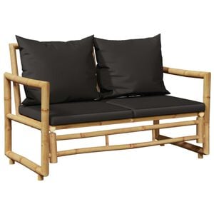 vidaXL Garden Bench with Cushions 115 cm Bamboo