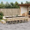 vidaXL 17 Piece Garden Dining Set with Cushions Beige Poly Rattan
