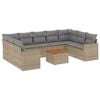 vidaXL 10 Piece Garden Sofa Set with Cushions Mix Beige Poly Rattan