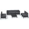 vidaXL 8 Piece Garden Lounge Set with Cushions Solid Pinewood
