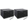 vidaXL Garden Furniture Cover | Set of 2 | Black | Polyethylene