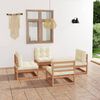 vidaXL 4 Piece Garden Lounge Set with Cushions Solid Pinewood