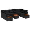 vidaXL Garden Sofa Set 10 pcs Black Poly rattan
