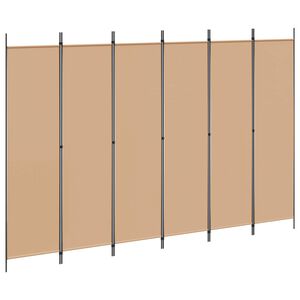 vidaXL 6-Panel Room Divider Beige 300 x 200 cm Fabric