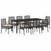 vidaXL Garden Dining Set 9 pcs Black Rattan