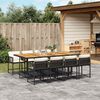 vidaXL 9 Piece Garden Dining Set with Cushions Black Poly Rattan