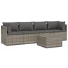 vidaXL 5 Piece Garden Lounge Set with Cushions Grey Poly Rattan
