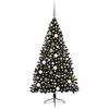 vidaXL Artificial Pre-lit Christmas Tree Black 180 cm PVC