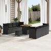 vidaXL Garden Sofa Set with Cushion 11 pcs Black Poly Rattan