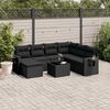 vidaXL 8 Piece Garden Sofa Set with Cushions Black Poly Rattan