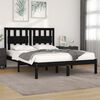 vidaXL Bed Frame without Mattress Black Solid Wood Super King