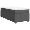 vidaXL Box Spring Bed with Mattress Dark Grey King Single Fabric