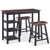 vidaXL Bar Set 3 Pieces MDF Black