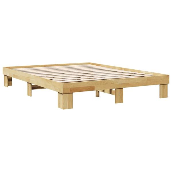 vidaXL Bed Frame without Mattress 135x190 cm Solid Wood Oak