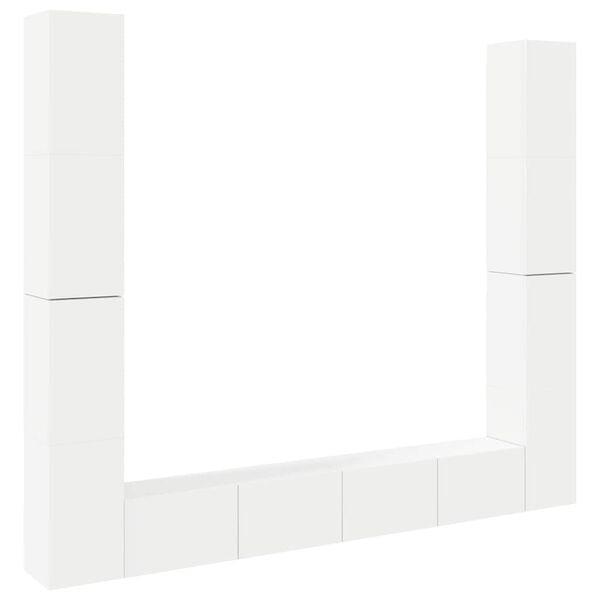 vidaXL 6 Piece TV Cabinet Set White Engineered Wood