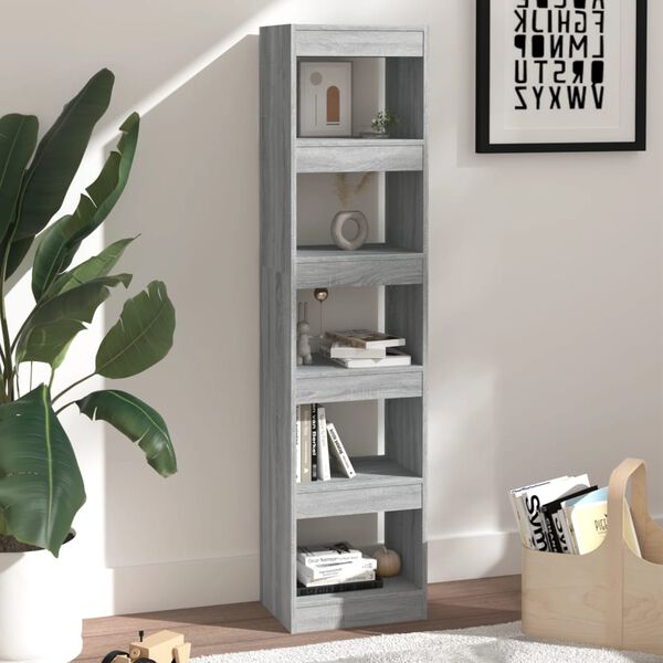 vidaXL Book Cabinet/Room Divider Grey Sonoma 40x30x166 cm