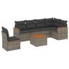 vidaXL 7 Piece Garden Sofa Set with Cushions Grey Poly Rattan