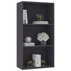 vidaXL 3-Tier Book Cabinet Grey 60x30x114 cm Engineered Wood