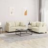 vidaXL 2 Piece Sofa Set with Pillows Cream Faux Leather