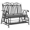 vidaXL 2-Seater Glider Bench 114 cm Black Steel