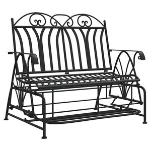 vidaXL Glider Bench | Black | Steel | Medium | Glider Bench | Rectangular