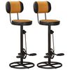 vidaXL Bar Stools with Canvas Print 2 pcs Brown and Black