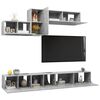 vidaXL 6 Piece TV Cabinet Set Concrete Grey Engineered Wood