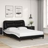 vidaXL Bed Frame without Mattress "Hvar" Black and White 137x190 cm Double Faux Leather