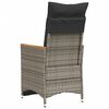 vidaXL Reclining Garden Chair with Cushions Grey Poly Rattan
