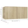 vidaXL TV Cabinets 4 pcs Sonoma Oak 60x30x30 cm Engineered Wood