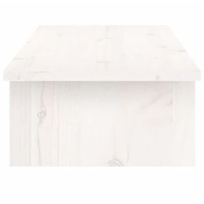 vidaXL Monitor Stand White 100x27x15 cm Solid Wood Pine