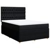 vidaXL Box Spring Bed with Mattress Black Double Fabric