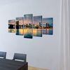 Canvas Wall Print Set Brooklyn Bridge River View 200 x 100 cm