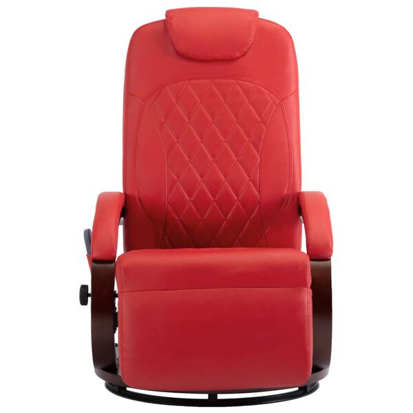 vidaXL TV Massage Recliner Red Faux Leather