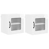 vidaXL Wall Glass Cabinet PORTO 2 pcs High Gloss White 40 x 31 x 40 cm