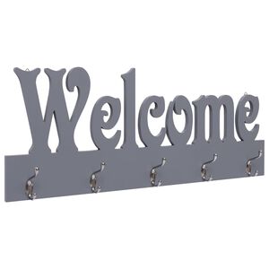 vidaXL Coat Rack | Grey | MDF | Medium | Decorative Inlays | Coat Rack