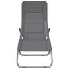 vidaXL Folding Sun Loungers 2 pcs Grey Textilene&Powder-coated Steel
