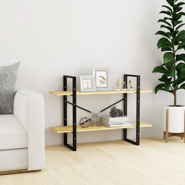 vidaXL 2-Tier Book Cabinet 100x30x70 cm Solid Pine Wood