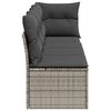 vidaXL Garden Sofa with Cushions 4-Seater Grey Poly Rattan