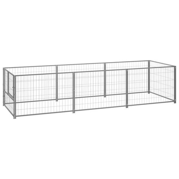 vidaXL Dog Kennel Silver 3 m² Steel