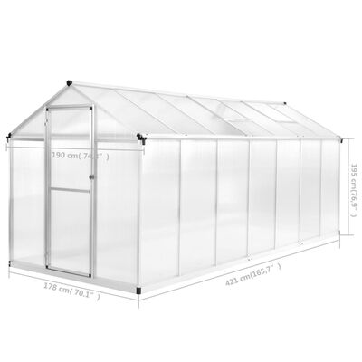 vidaXL Greenhouse Aluminium 421x190x195 cm 15.6 m³