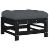 vidaXL 7 Piece Garden Lounge Set with Cushions Black Solid Wood