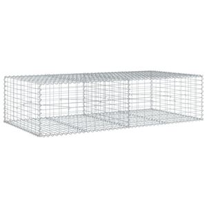 vidaXL Gabion Basket with Cover 200x100x50 cm Galvanised Iron