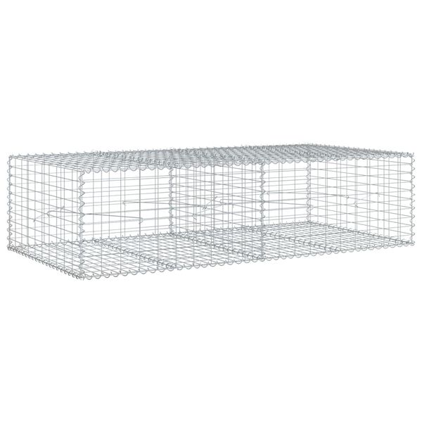 vidaXL Gabion Basket with Cover 200x100x50 cm Galvanised Iron