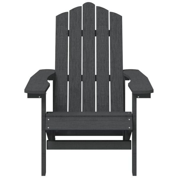 vidaXL Garden Adirondack Chairs with Table HDPE Anthracite