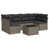 vidaXL 7 Piece Garden Sofa Set with Cushions Grey Poly Rattan
