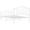 vidaXL Metal Bed Frame without Mattress with Footboard White 107x203cm