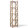 vidaXL 5-Tier Square Bamboo Shelf