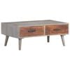 vidaXL Coffee Table Grey 100x60x40 cm Solid Rough Mango Wood
