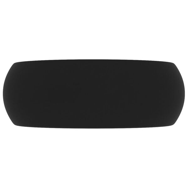 vidaXL Luxury Wash Basin Round Matt Black 40x15 cm Ceramic